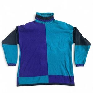 Colorblock Turtleneck Sweater